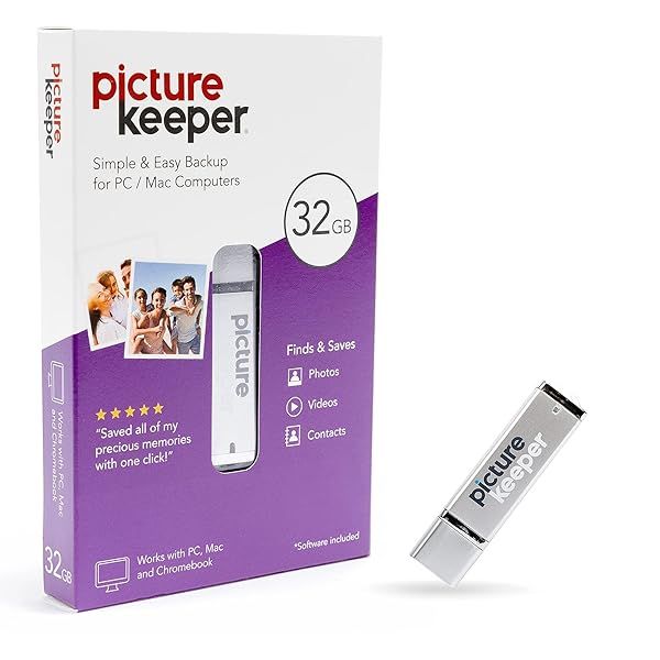 Picture Keeper 32GB USB Flash Drive for Mac & PC - Easy Photo & Video Backup Solution