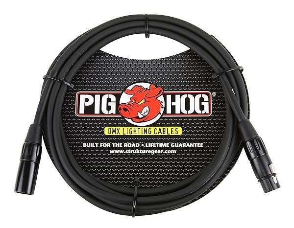 Pig Hog PHDMX10 10ft DMX Lighting Cable - Durable 3 Pin Connector for Professional Use