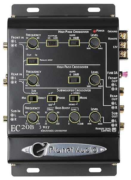 Planet Audio EC20B Car Crossover: Fine-Tune Your 3-Way Speaker Frequencies with Pre-Amp & Equalizer