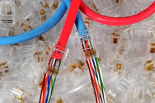 Platinum Connector RJ45 Cat6 UTP Clips with Clear Boots - 50 Count Pass-Through for Easy Assembly & Reduced Miss-Wiring