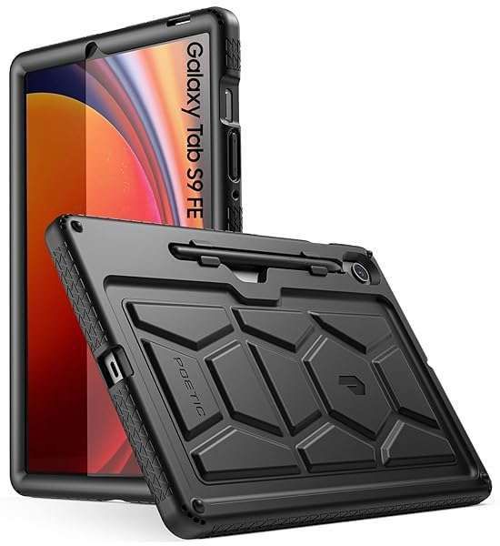Poetic TurtleSkin Case for Samsung Galaxy Tab S9 FE | Shockproof Silicone Cover with S Pen Holder - Kids Friendly & Durable