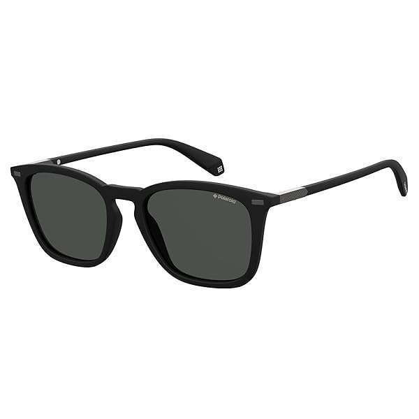 Shop Polaroid Men's PLD 2085/S Rectangular Sunglasses - Matte Black Polarized Gray, 52mm, 19mm