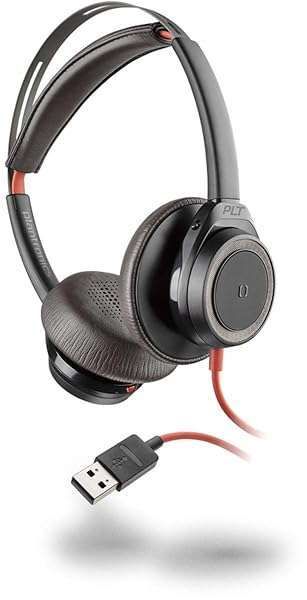 Poly Blackwire 7225 USB-A Headset: Dual-Ear, Active Noise Canceling for PC/Mac