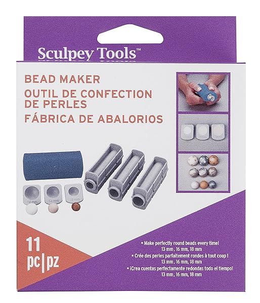 Polyform Sculpey Tools Round Bead Maker Set - 11 Piece Polymer Clay Jewelry Tool for Perfectly Round Beads in 3 Sizes
