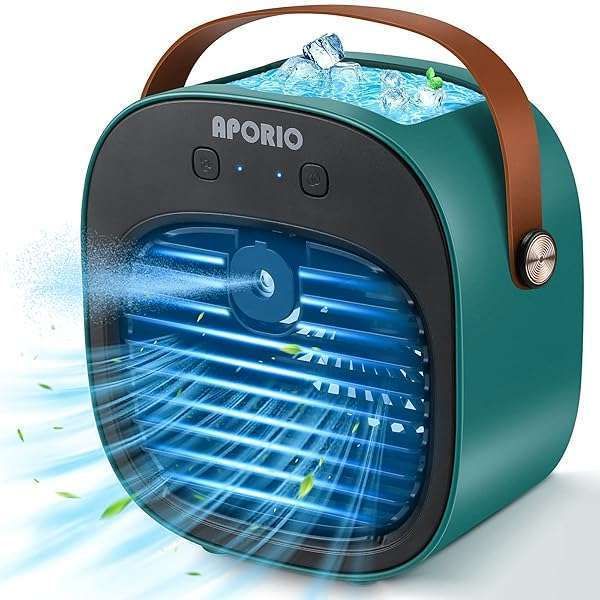 Portable 5200mAh Air Conditioner: Rechargeable Mini Cooler with 3 Speeds for Home, Office & Travel - Quiet & Long-Lasting!