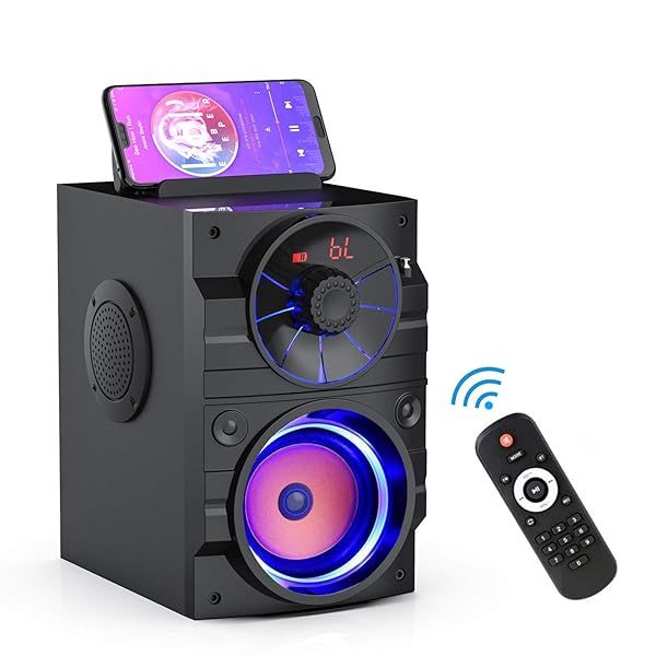 Portable Big Bluetooth Speakers with Subwoofer & LED Lights - Perfect for Home, Camping & Travel