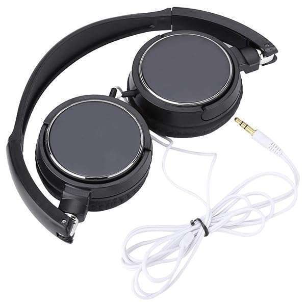 Portable Folding Wired Headset: Noise Cancelling HiFi Stereo Headphones with Soft Earmuffs & TF Card Support