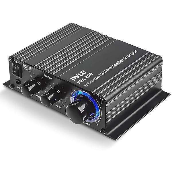 Buy Pyle Home Mini Audio Amplifier 60W - HiFi Stereo Receiver for 2-8 Ohm Speakers, AUX & MIC IN - Perfect for iPhone & MP3