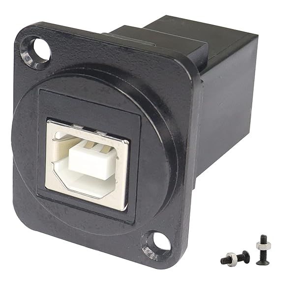 QIANRENON USB B to A Panel Mount Connector - Solderless Female to Female Data Transfer Socket for Audio & Video