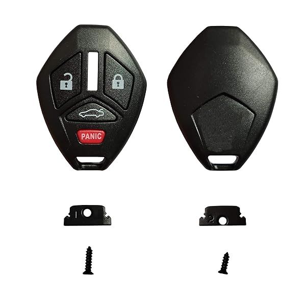 QIXIUBIA 3+1 Button Key Fob Replacement for Mitsubishi: Eclipse, Galant, Lancer, Outlander - Includes Screwdriver