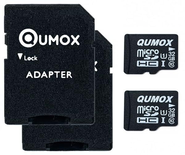 QUMOX 2X 32GB MicroSD Memory Card Class 10 UHS-I - High-Speed 15MB/s Write, 70MB/s Read