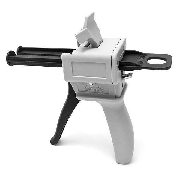 QWORK 50ml Dispensing Gun Kit: 1:1/1:2 AB Ratio with Static Mixer Nozzle for Precision Mixing