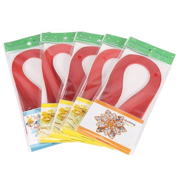 600 Pure Color Quilling Strips - 3x39cm Craft Paper Set for Origami & Handicrafts (Red)