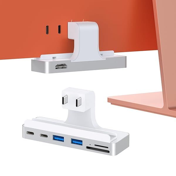 Qwiizlab 7-in-1 USB C Hub: 10Gbps Adapter, 4K HDMI, Fast Card Readers for iMac 24-inch (2021-2024)