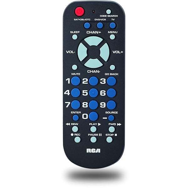 RCA 3-Device Universal Remote RCR503BE: Compact, Long Range IR, Comfort Design - Replaces Major Brands
