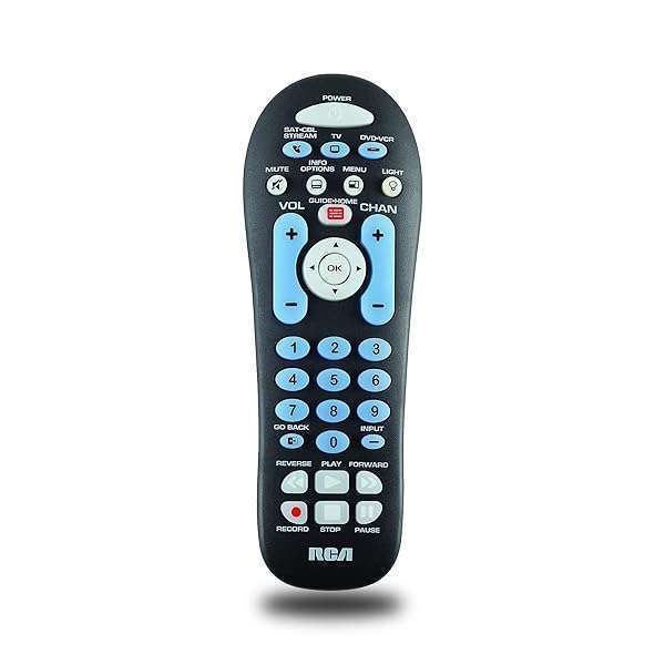 RCA RCR313BE Big Button Universal Remote: Control 3 Devices Easily - Black