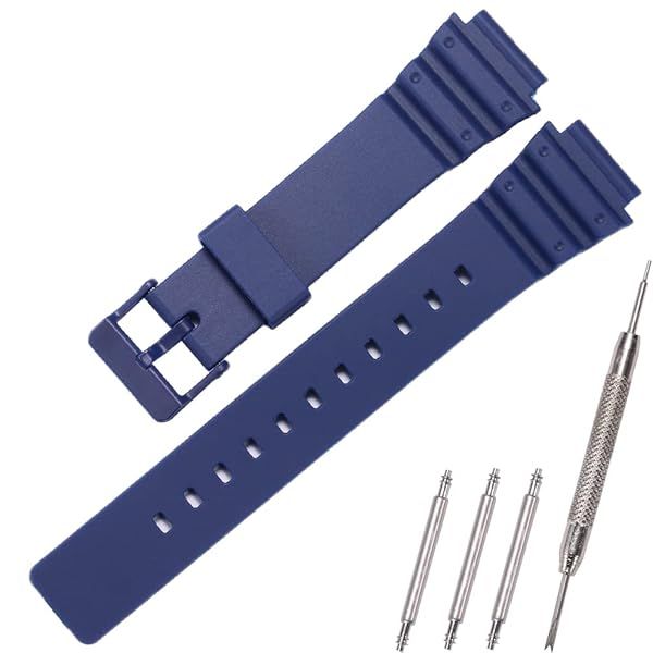 RCNZWQB Navy Blue Resin Strap for Casio G-Shock MRW-200H - Waterproof Replacement Watch Band for Men & Women