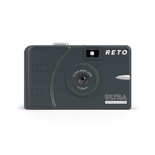 RETO Ultra Wide 35mm Reusable Film Camera - 22mm Lens, Lightweight & Easy to Use (Charcoal)