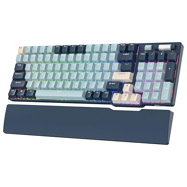 RK Royal Kludge RK96 RGB Wireless Mechanical Keyboard - Hot Swappable, Triple Mode, 90% Layout, RK Yellow Switch