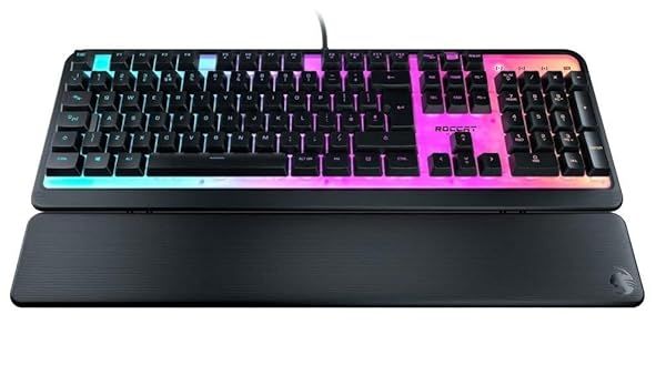 ROCCAT Magma Silent Membrane Gaming Keyboard: 5-Zone RGB, Detachable Palm Rest, Perfect for PC Gamers