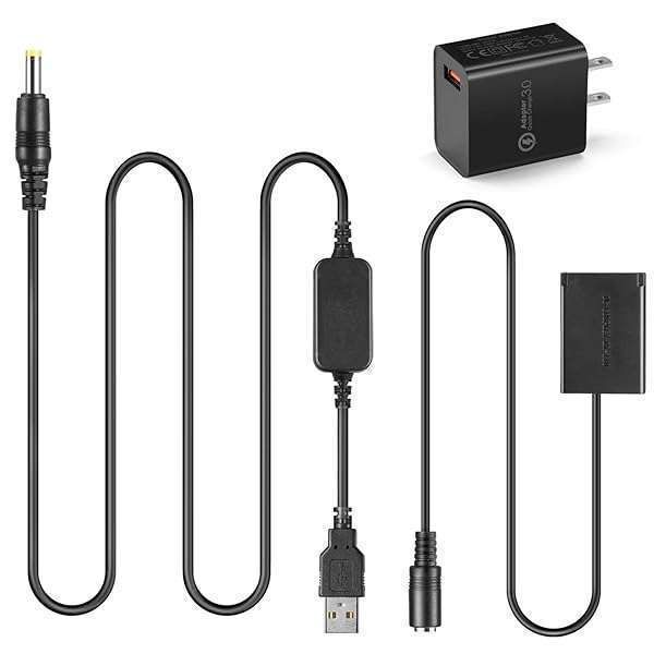 Raeisusp 5V USB Cable & DR-110 Coupler for Canon G7X Mark II, G1X, G5X, G9X, SX720 - Reliable Dummy Battery Solution