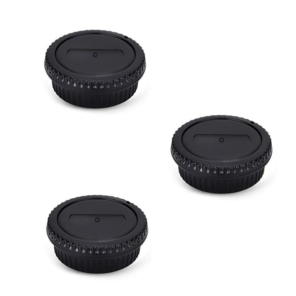 Rear Lens & Body Cap Set for Canon EF/EF-S Cameras - 3 Pack for 90D, 80D, 77D, 70D, T8i, T7, 7D II, 6D II, 5D IV & More