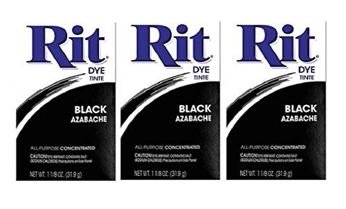 Rit Dye Powder - Black 3-Pack (1-1/8 oz) for Vibrant Fabric Color | Easy DIY Projects