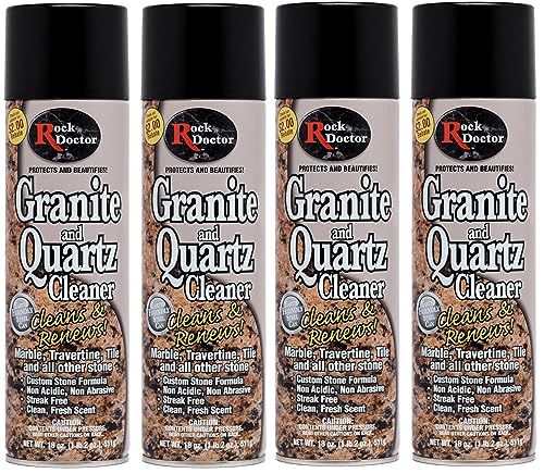 Rock Doctor Granite Cleaner Spray - 18 oz Pack of 4 for Marble & Stone Surfaces - Cleans & Renews Kitchen Counters & Vanities