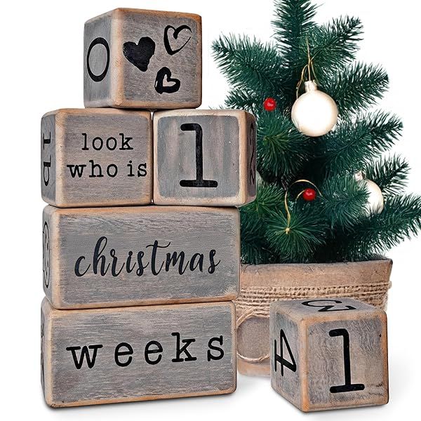 Rustic Baby Monthly Milestone Blocks - Perfect Baby Shower Gift & Newborn Photography Props
