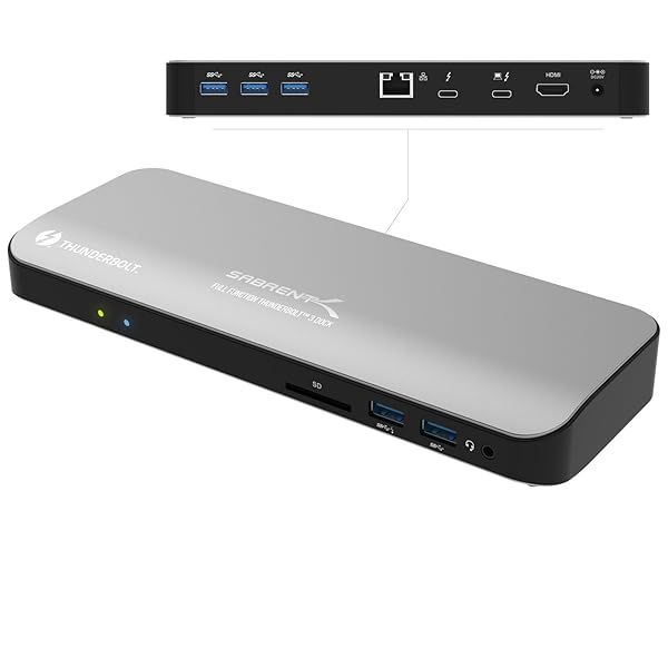 SABRENT Thunderbolt 3 Dock: 60W Power Delivery & Dual 4K Display for Windows/Mac - Ultimate Docking Solution