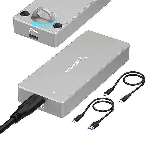 SABRENT USB 3.2 IP67 Water Resistant Enclosure for M.2 PCIe & SATA SSDs - Tool-Free Design