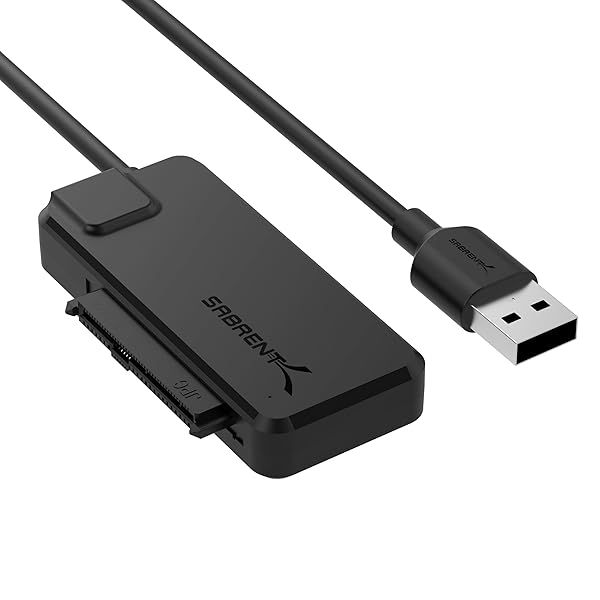 SABRENT USB 3.2 Type A to SATA/U.2 SSD Adapter Cable with 12V Power Supply - Fast Data Transfer & Reliable Performance