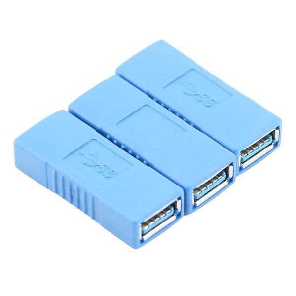 SAISN USB 3.0 Female to Female Coupler Adapter - Pack of 3 Blue Extension Connectors