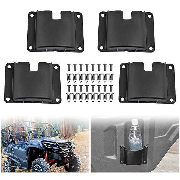 SAUTVS Cup Holder Set for Honda Pioneer 700/1000 (2014-2025) - Front & Rear Door Drink Holders (4PCS) Accessories