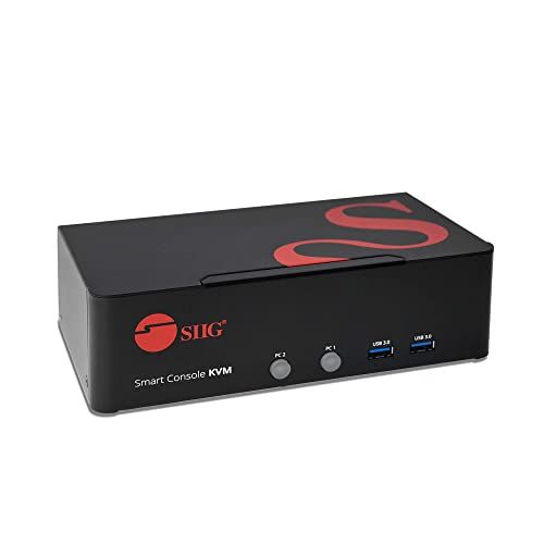 SIIG 2-Port DVI Dual-Link KVM Switch with USB 3.0 - Smart Console CE-DV0111-S1 for Seamless Multi-Media Control