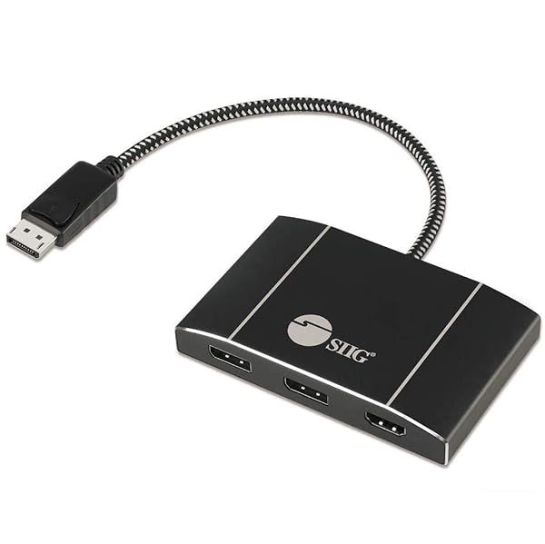 SIIG DisplayPort 1.4 MST Hub: 4K60Hz Video Splitter for Dual DP & HDMI Monitors - Not Compatible with MacOS
