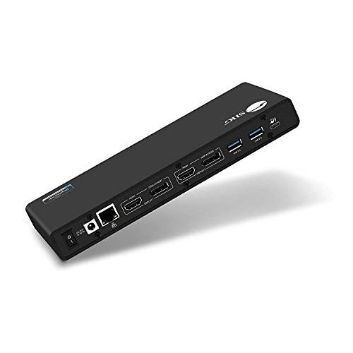 SIIG USB Type C Dual 4K Docking Station - 60W PD, Dual 4K@60Hz, 5K@60Hz, HDMI, DisplayPort, USB 3.0, Gigabit Ethernet