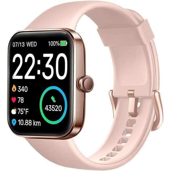 SKG V7 Smart Watch: 5ATM Waterproof Fitness Tracker with Heart Rate, Blood Oxygen Monitor & 1.7'' Touch Screen for Android/iPhone