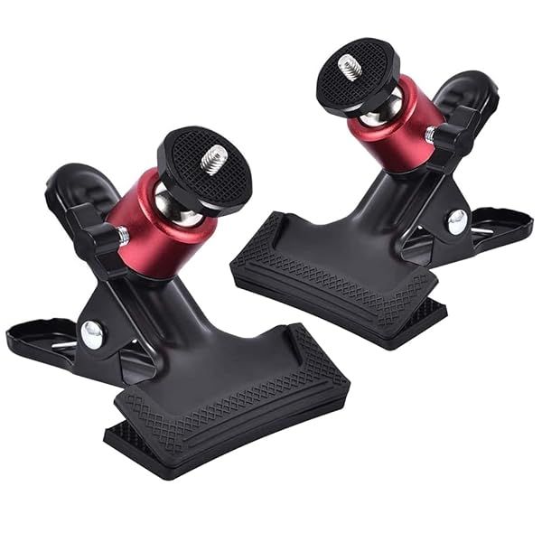 SLOW DOLPHIN Tripod Clip Clamp Mount Flash Reflector Holder for Studio Backdrop Camera with 360 Swivel Tripod Mini Ball Head Standard 1/4