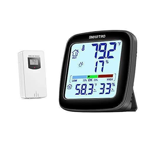 SMARTRO SC92 Wireless Indoor Outdoor Thermometer & Hygrometer: Accurate Temperature & Humidity Meter for Home & Garden