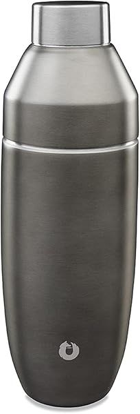 SNOWFOX 22oz Vacuum Insulated Cocktail Shaker - Elegant Olive Grey Mixer with Leak-Proof Lid & Strainer