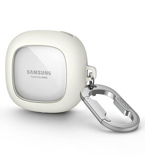 Buy SURITCH Shockproof Protective Case for Samsung Galaxy Buds FE/2 Pro/2/Pro/Live - Durable Cover with Carabiner, White
