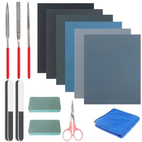 15 Pcs Resin Casting Tools Set - Sand Papers, Polishing Blocks & More for Epoxy Jewelry Making