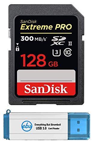SanDisk Extreme Pro 128GB UHS-II SD Card for Nikon Z6 II & Z7 II - 300MB/s 4K Bundle with Everything But Stromboli Reader