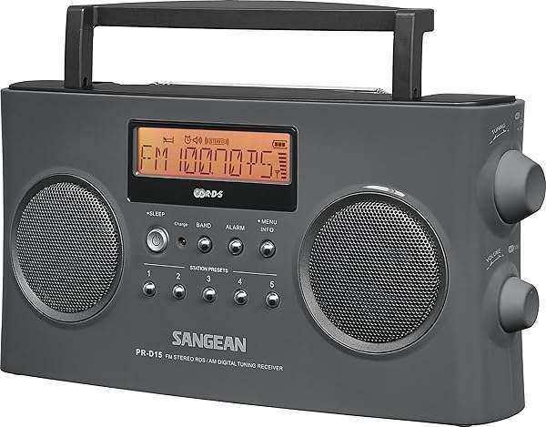 Buy Sangean PR-D15 Digital Portable Stereo RDS Receiver in Gray - Top Features & Best Price!