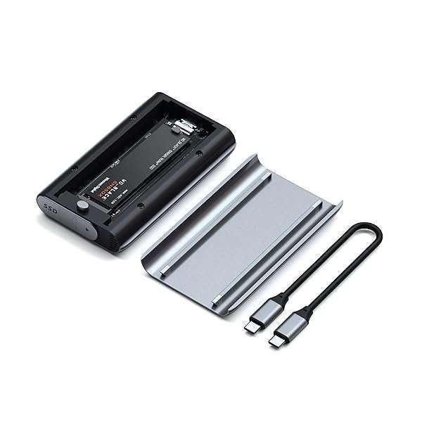Satechi M.2 NVMe SSD Enclosure: USB4, 40Gbps, 16TB Support, Durable Aluminum & Silicone Design