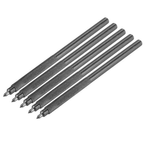 5Pcs Scribe Tool Pen Set - Precision Alloy Scribers with Carbide Tips for Marking Ceramic, Metal & Glass