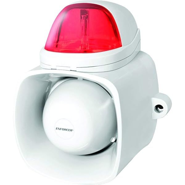 Seco-Larm SH-816S-SQ/R: 120dB Weatherproof Siren & Strobe Light with Audio Input