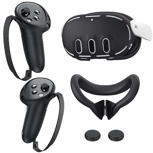 Silicone Protective Cover Set for Meta/Oculus Quest 3: VR Shell, Controller Grip & Face Cover Accessories