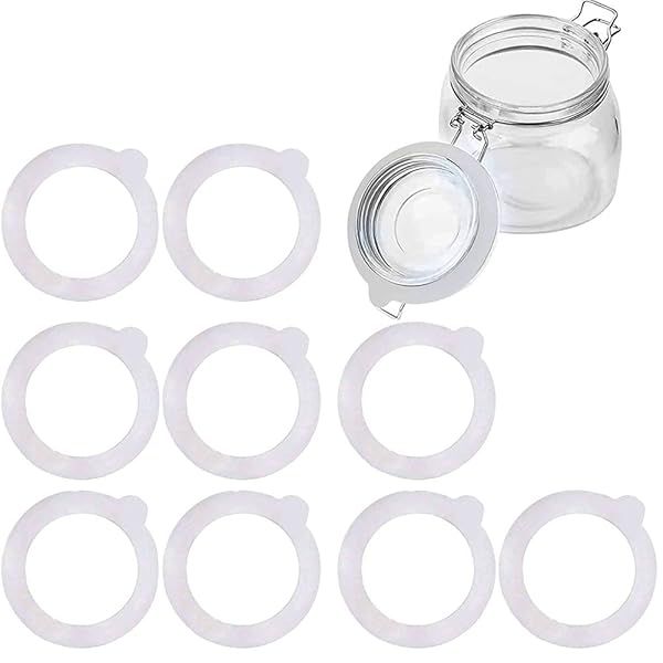 10pcs Silicone Replacement Gaskets for Mason Jar Lids | Airtight Leak-Proof Rubber Seals for Glass Jars